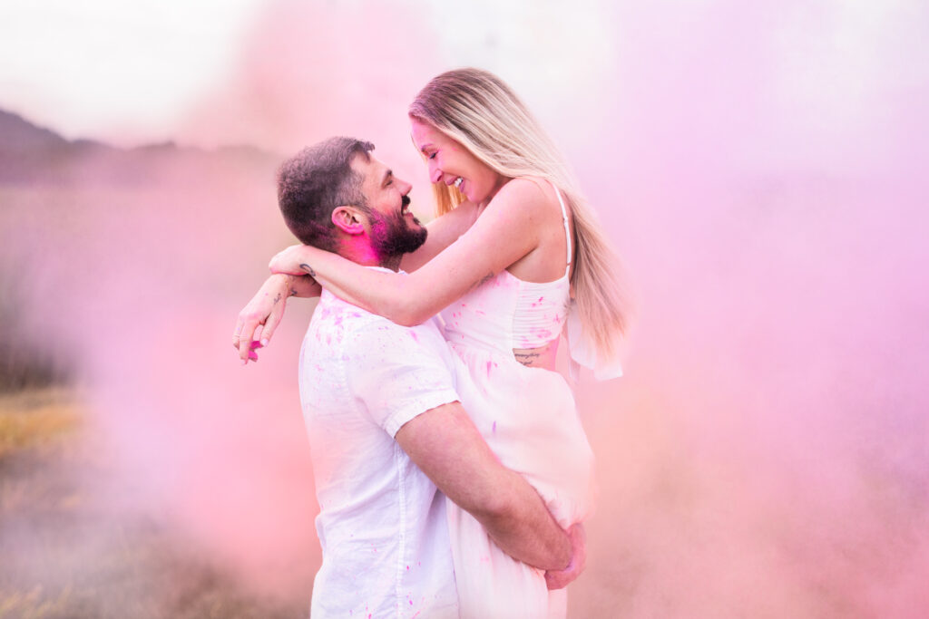 Gold Coast Colour Powder Engagement Photos